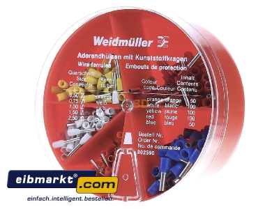 Front view Weidmller H-BOX 0,5-2,5QMM Assortment box for connection material 
