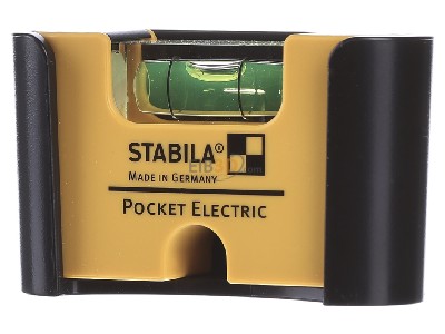 Frontansicht Stabila Pocket Electric+Clip Mini-Wasserwaage + SB Karte 