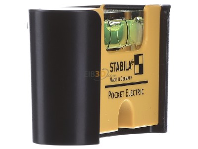 View on the left Stabila Pocket Electric+Clip Level 
