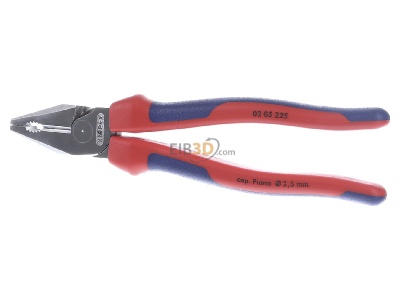 Frontansicht Knipex 02 05 225 Kraft-Kombizange verchromt, 225mm 