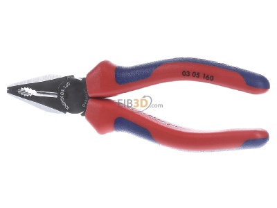 Frontansicht Knipex 03 05 160 Kombizange verchromt, 160mm 