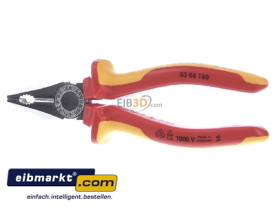 Frontansicht Knipex-Werk 03 06 180 Kombizange verchromt, 180mm 