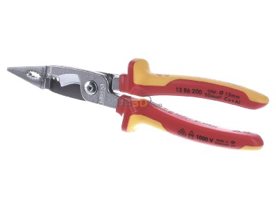 Frontansicht Knipex 13 86 200 Elektro-Installationszange 200mm 