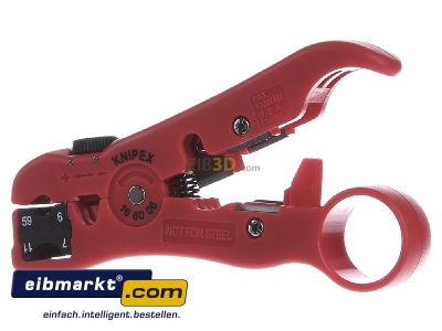 Frontansicht Knipex-Werk 16 60 06 SB Abisolierwerkzeug fr Koax 125mm 