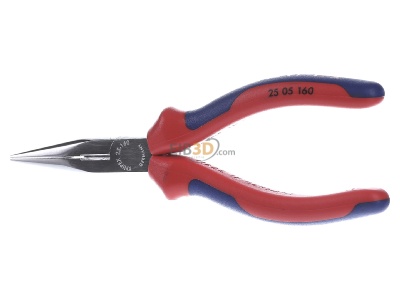 Frontansicht Knipex 25 05 160 Flachrundzange mit Schneide, 160mm 