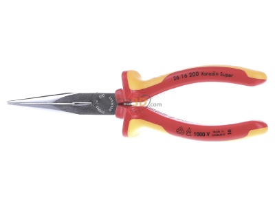 Frontansicht Knipex-Werk 26 16 200 Flachrundzange mit Schneide, 200mm 