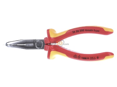 Frontansicht Knipex-Werk 26 26 200 Flachrundzange mit Schneide, 200mm 