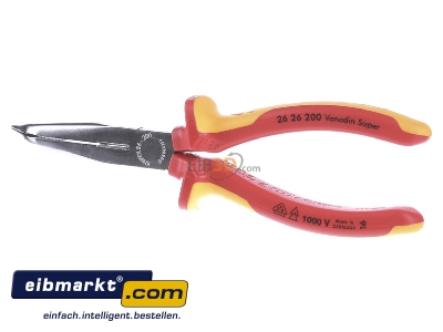 Frontansicht Knipex-Werk 26 26 200 SB Flachrundzange mit Schneide, 200mm 