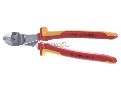 Frontansicht Knipex 74 06 250 Kraft-Seitenschneider isoliert, 250mm 