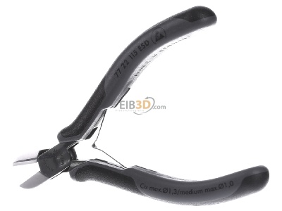 Frontansicht Knipex 77 22 115 ESD Elektronik-Seitenschneider ESD, 115mm 