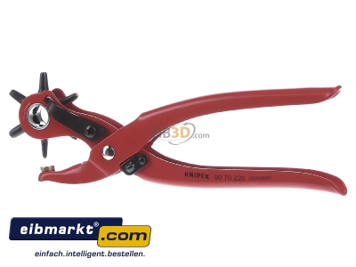 Frontansicht Knipex-Werk 90 70 220 Revolverlochzange rot, 220mm 