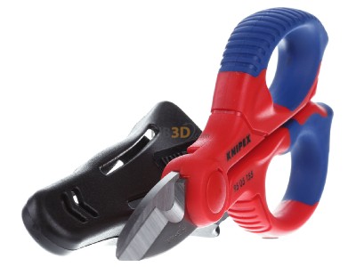 Ansicht links Knipex 95 05 155 SB Elektrikerschere poliert, 155mm 