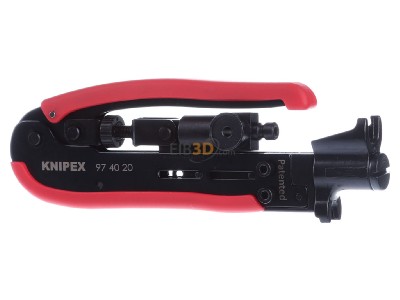 Frontansicht Knipex 97 40 20 SB Kompressionswerkzeug f.Koax Stecker 175mm 