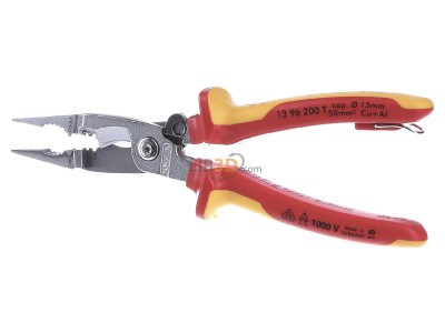 Frontansicht Knipex 13 96 200 T VDE Elektro-Inst.-Zange 200mm 