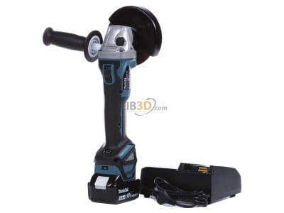 Ansicht hinten Makita DGA513RTJ Akku-Winkelschleifer 18V/5,0Ah, im MAKPAC 