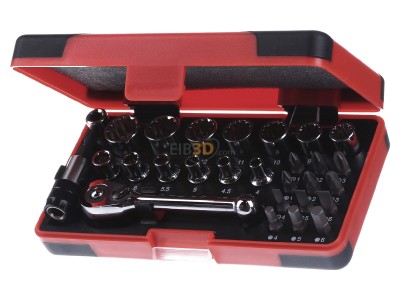 Front view Cimco 11 3154 Tool set 28 Plastic box 
