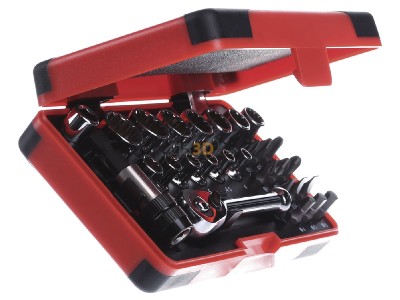 View on the left Cimco 11 3154 Tool set 28 Plastic box 
