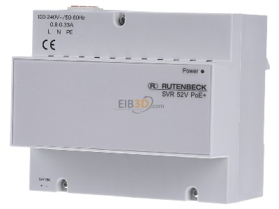 Frontansicht Rutenbeck SVR 52 V PoE+ PoE-Spannungsversorgung REG 48W fr 3PoE 