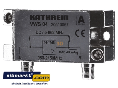 Front view Kathrein VWS 04 Satellite amplifier 14dB(sat) 
