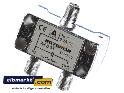 Ansicht oben vorne Kathrein WFS 31 Fernspeise-Weiche 5-2400MHz F-Conect. 