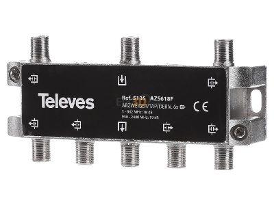 Front view Televes AZS 618 F Tap-off and distributor 6 branch(es) 
