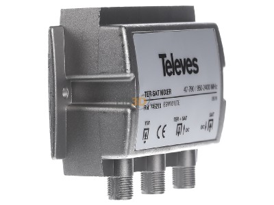 View on the left Televes ESW101LTE Feed-in diplexer SAT/terrestrial 
