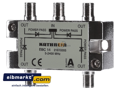 Front view Kathrein EBC 14 Distributor 0 branch(es) 4 output(s) 
