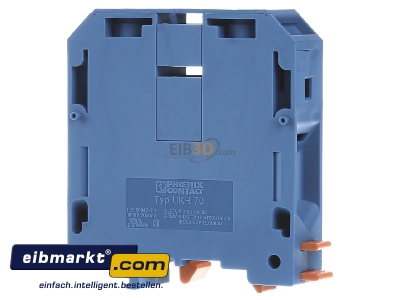 Frontansicht Phoenix Contact 3244601 Durchgangsklemme 16-95qmm blau UKH 70 BU