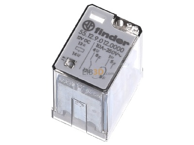 Ansicht oben hinten Finder 55.12.9.012.0000 Relais 2W, 10A 