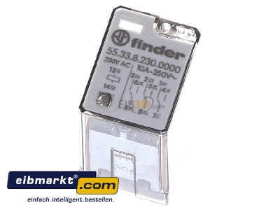 Ansicht oben hinten Finder 55.33.8.230.0000 Relais 3W, 10A 
