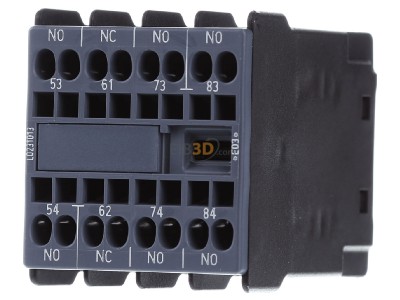 Front view Siemens 3RH2911-2XA31-0MA0 Auxiliary contact block 3 NO/1 NC 
