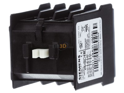 Back view Siemens 3RH2911-2XA31-0MA0 Auxiliary contact block 3 NO/1 NC 
