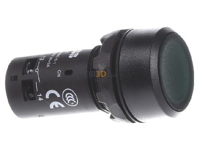 View on the left ABB CP1-11G-10 Complete push button green 
