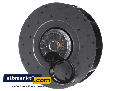 Ansicht hinten Ebm-Papst R2E 225-AX52-05 AC-Radiallfter eins.saug. rckw. gekrmmt 