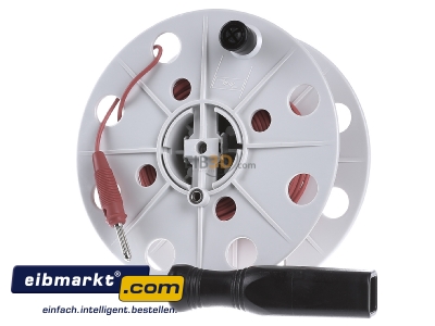 Frontansicht Dehn+Shne 585 310 Drahthaspel K-grau B40mm 25m Litze rot 