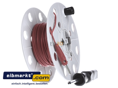 Ansicht links Dehn+Shne 585 310 Drahthaspel K-grau B40mm 25m Litze rot 