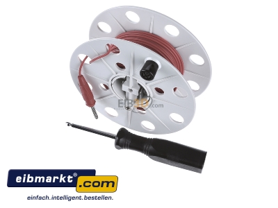 Ansicht oben vorne Dehn+Shne 585 310 Drahthaspel K-grau B40mm 25m Litze rot 
