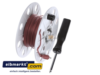 Ansicht oben links Dehn+Shne 585 310 Drahthaspel K-grau B40mm 25m Litze rot 