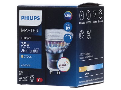 Front view Philips Licht MLEDspotEx #70755500 LED-lamp/Multi-LED 220...240V GU10 white MLEDspotEx 70755500
