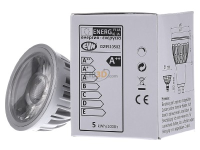 Ansicht rechts EVN D23510502 LED-Leuchtmittel GU10 3000K 450lm 