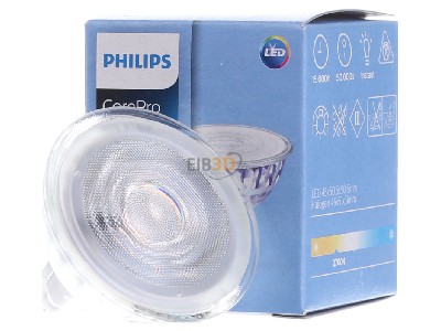 Frontansicht Philips Licht CoreProLED #81471000 LED-Reflektorlampe MR16 2700K 36Gr. CoreProLED 81471000