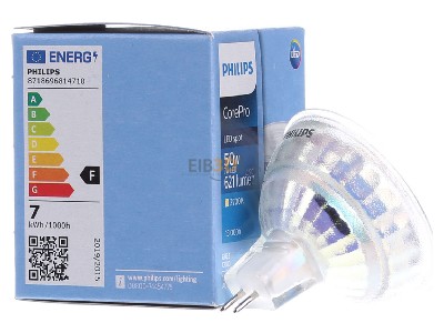 Ansicht links Philips Licht CoreProLED #81471000 LED-Reflektorlampe MR16 2700K 36Gr. CoreProLED 81471000