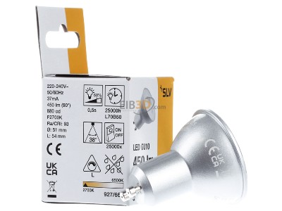Ansicht links SLV 1005075 LED-Reflektorlampe PAR16 2700K grau 