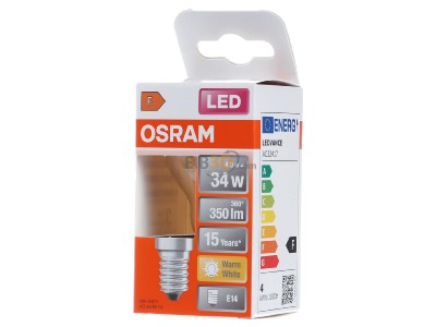 Frontansicht LEDVANCE LSCLP34MIRG4W827FE14 LED-Kopfspiegellampe E14 827 