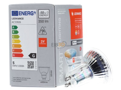 Ansicht links LEDVANCE SMART #4058075485679 LED-Reflektorlampe PAR16 WiFi, 2700-6500K SMART 4058075485679
