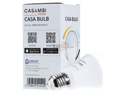 Ansicht links RP-Technik YMOCA-BULB-E27 CasambiLampe E27 