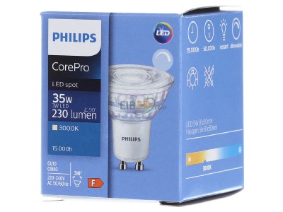 Frontansicht Signify Lampen CorePro LED#72135300 LED-Reflektorlampe PAR16 GU10 830 DIM CorePro LED72135300