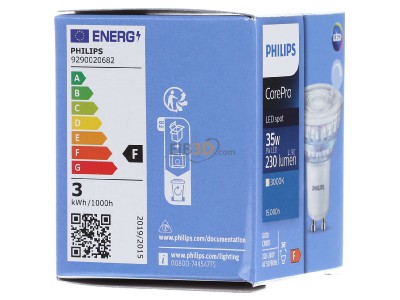 Ansicht links Signify Lampen CorePro LED#72135300 LED-Reflektorlampe PAR16 GU10 830 DIM CorePro LED72135300