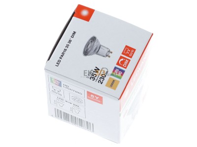 Ansicht oben links Ledvance LEDP163536D3.4W930P LED-Reflektorlampe PAR16 GU10, 930, dim, 36Gr 