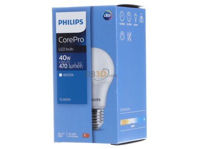 Frontansicht Philips Licht CoreProLED #16903600 LED-Lampe A60 E27, 840
